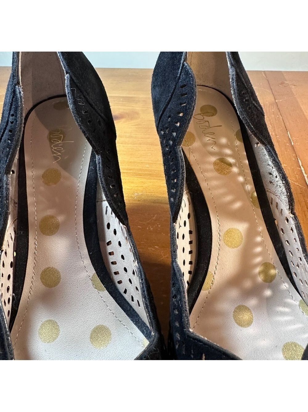 Boden Black Leather Heels - Picture 6 of 10